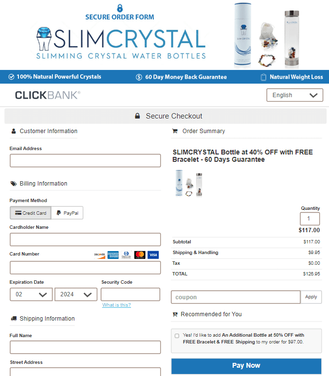 slimcrystal bottle order page